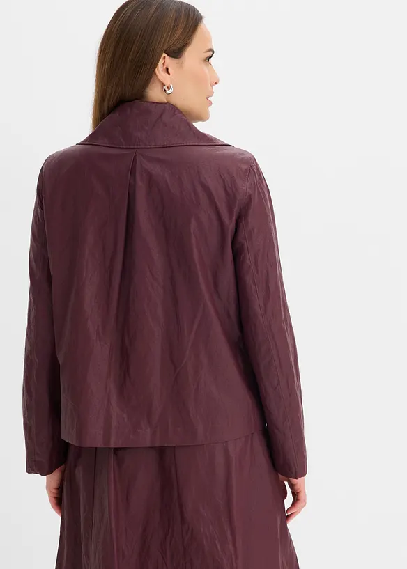 Lederimitat-Jacke in Crinkle-Optik, bonprix