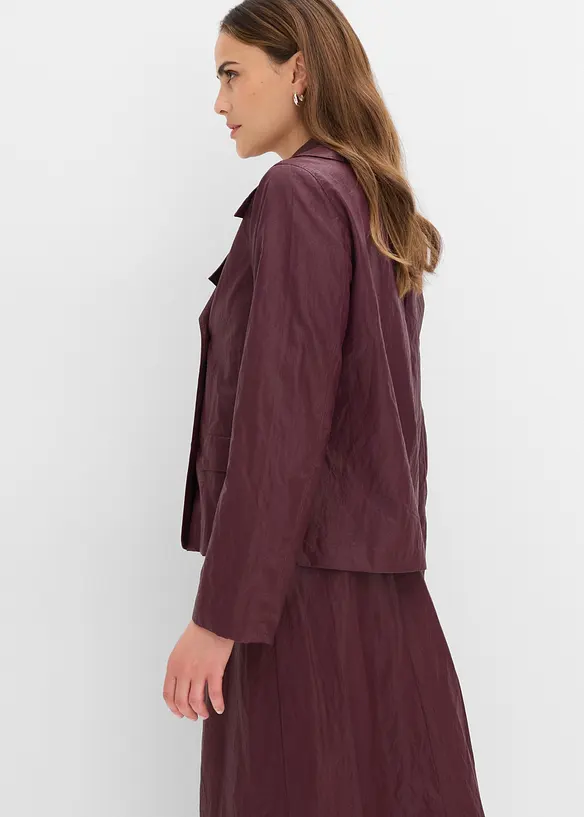 Lederimitat-Jacke in Crinkle-Optik, bonprix