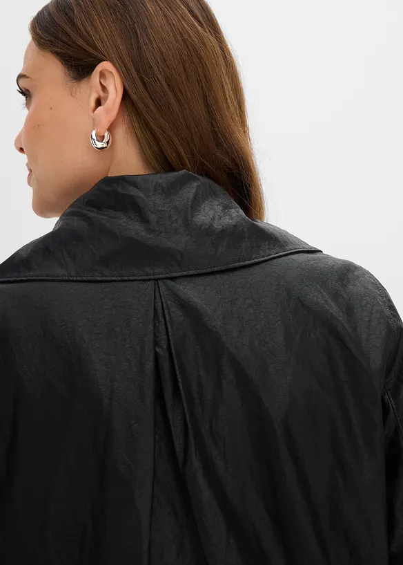 Lederimitat-Jacke in Crinkle-Optik, bonprix