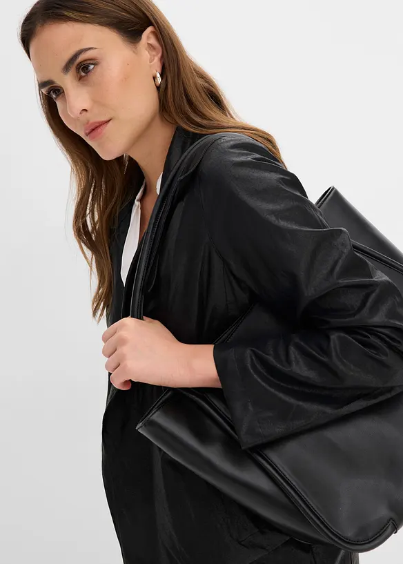 Lederimitat-Jacke in Crinkle-Optik, bonprix