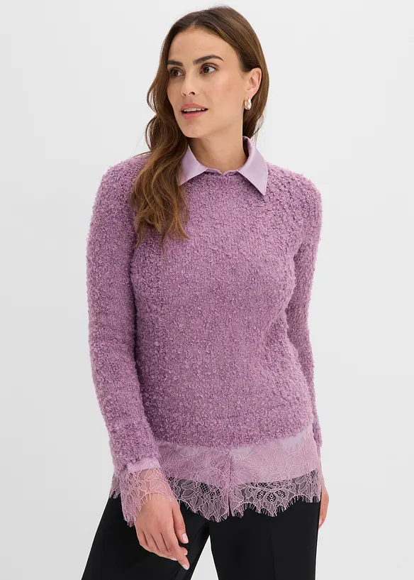 Pullover mit Bluseneinsatz, bonprix