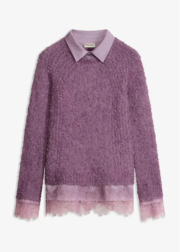 Pullover mit Bluseneinsatz, bonprix