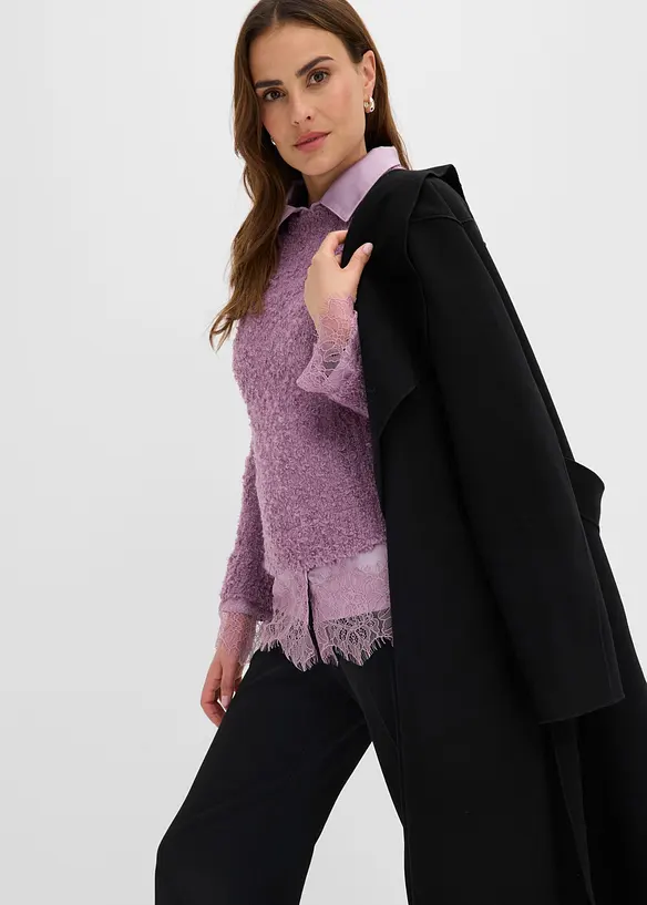 Pullover mit Bluseneinsatz, bonprix