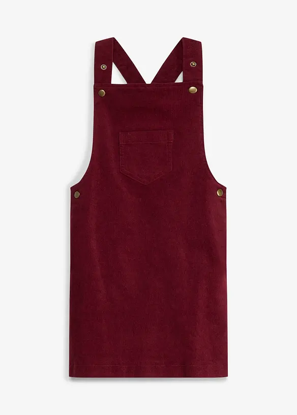 Robe-salopette en velours c&ocirc;tel&eacute; extensible, bonprix