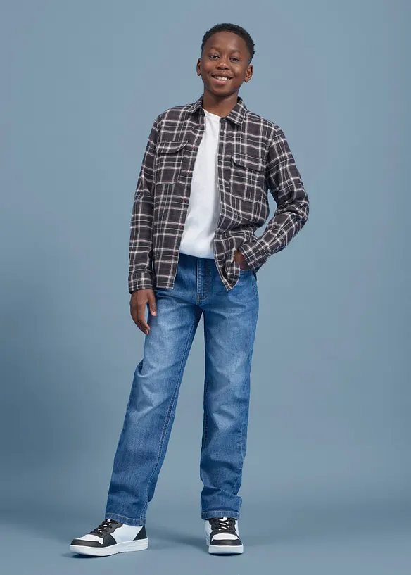Regular-Fit-Stretchjeans mit verstellbarem Bund, Straight, bonprix