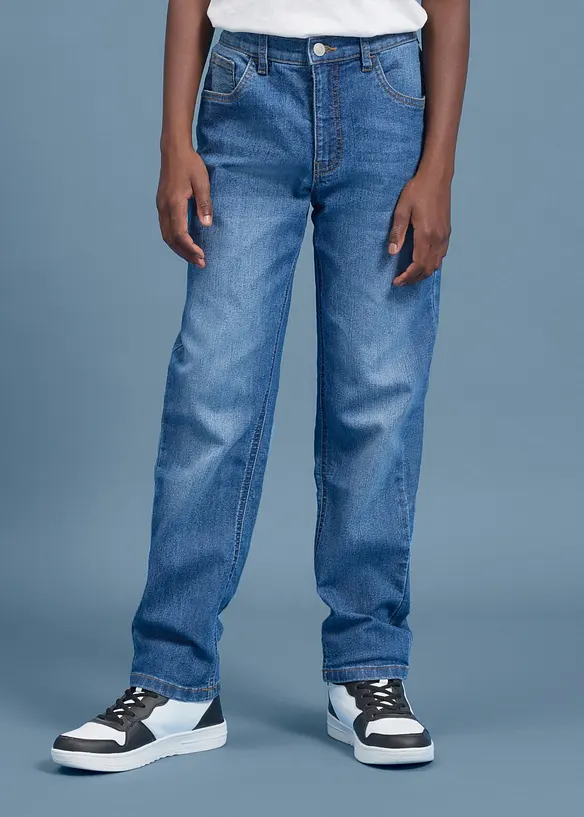 Regular-Fit-Stretchjeans mit verstellbarem Bund, Straight, bonprix