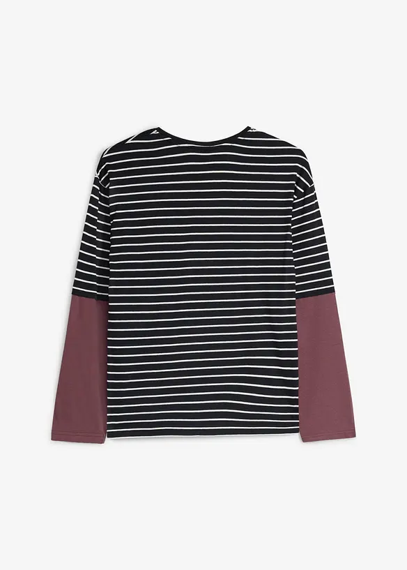 Layer-Langarmshirt aus weicher Bio Baumwolle, bonprix