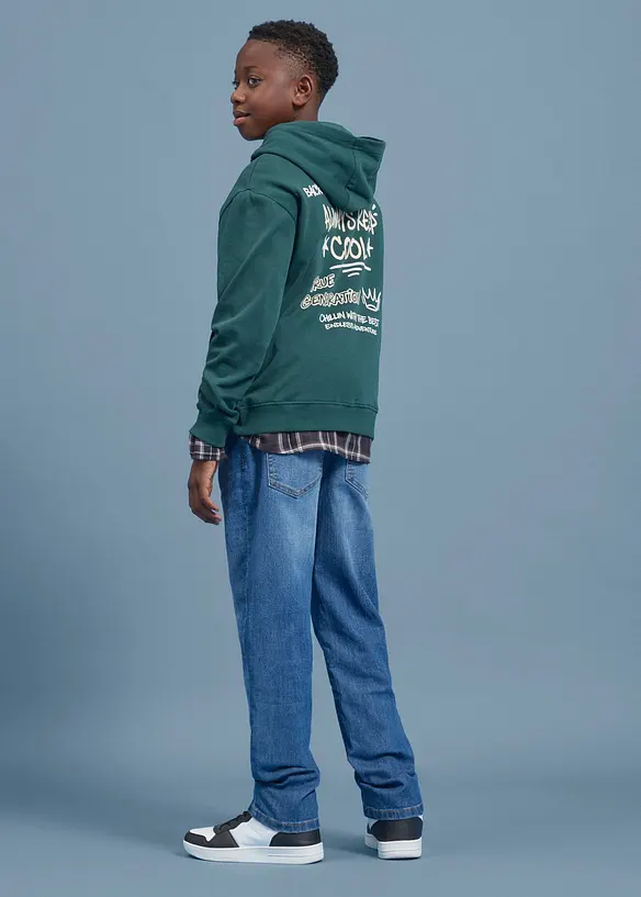 Hoodie aus weicher Bio Baumwolle mit gro&szlig;em R&uuml;ckendruck, bonprix