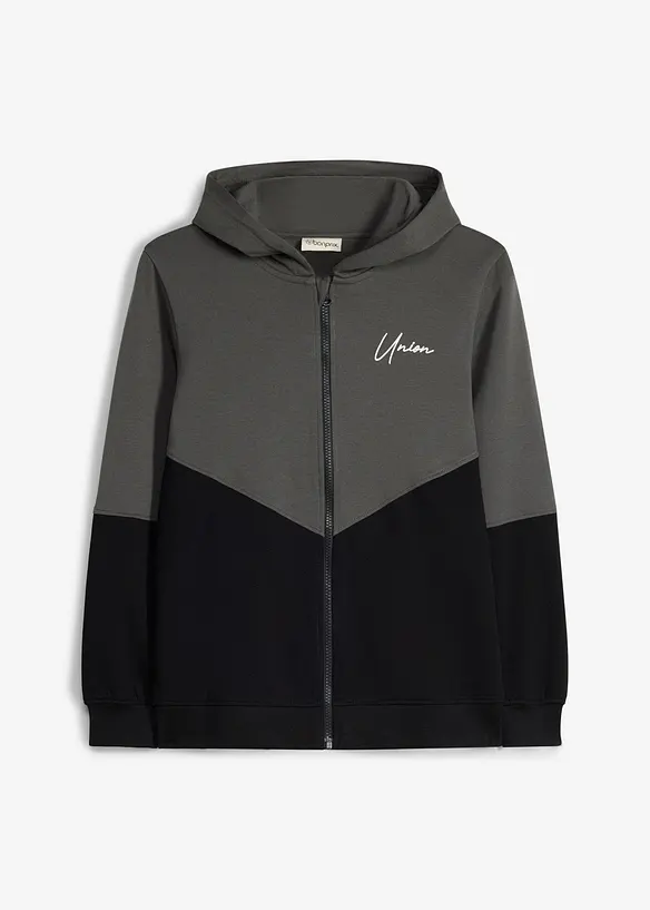 Sweat zipp&eacute; en coton doux, bonprix