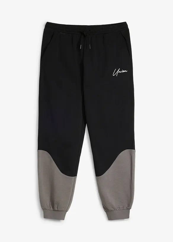 Pantalon de jogging en coton doux, d&eacute;tails contrastants, bonprix