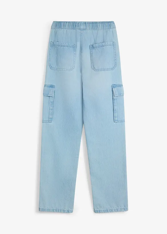 Jean cargo loose &agrave; taille &eacute;lastiqu&eacute;e, droit, bonprix