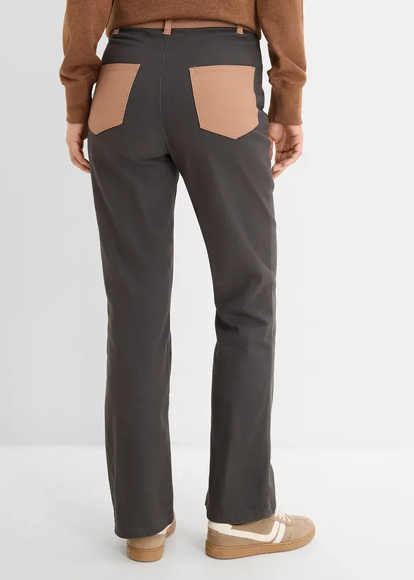 Bootcut-Hose aus elastischem Baumwoll-Mix, bonprix