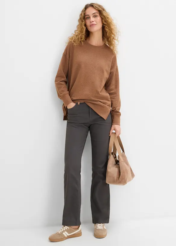 Bootcut-Hose aus elastischem Baumwoll-Mix, bonprix