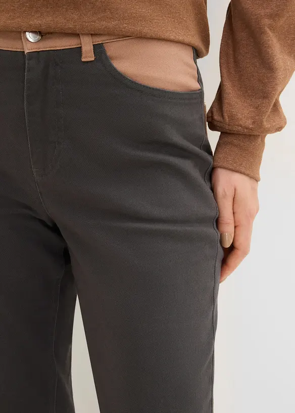 Bootcut-Hose aus elastischem Baumwoll-Mix, bonprix