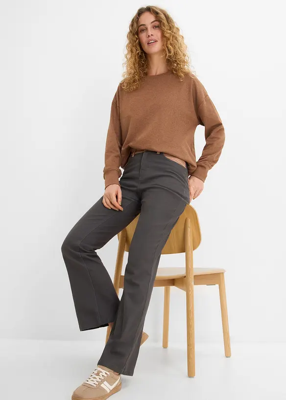 Bootcut-Hose aus elastischem Baumwoll-Mix, bonprix