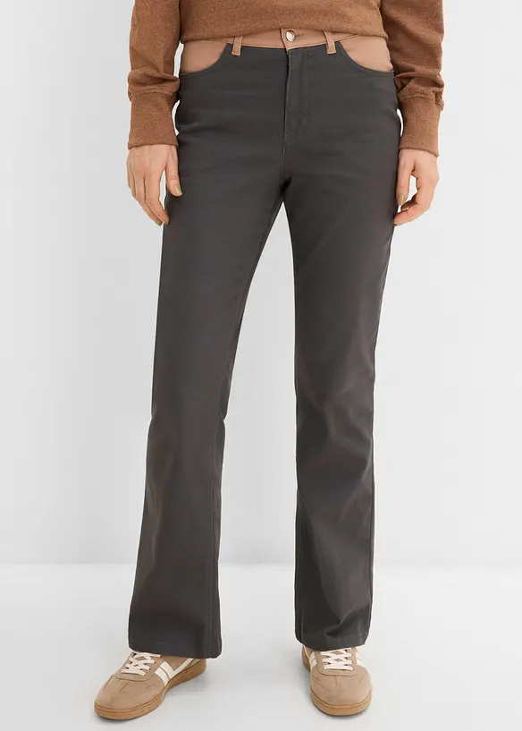 Bootcut-Hose aus elastischem Baumwoll-Mix, bonprix