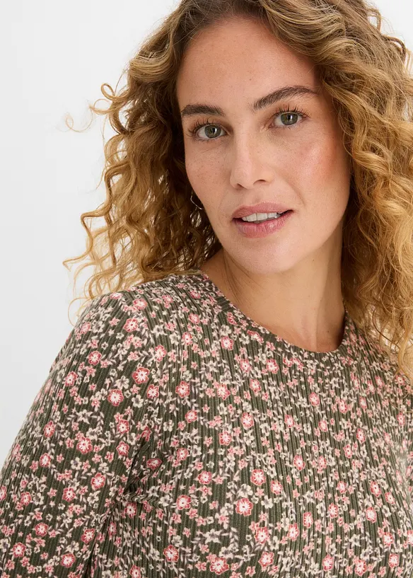 Ripp-Midikleid mit Stretch, bonprix
