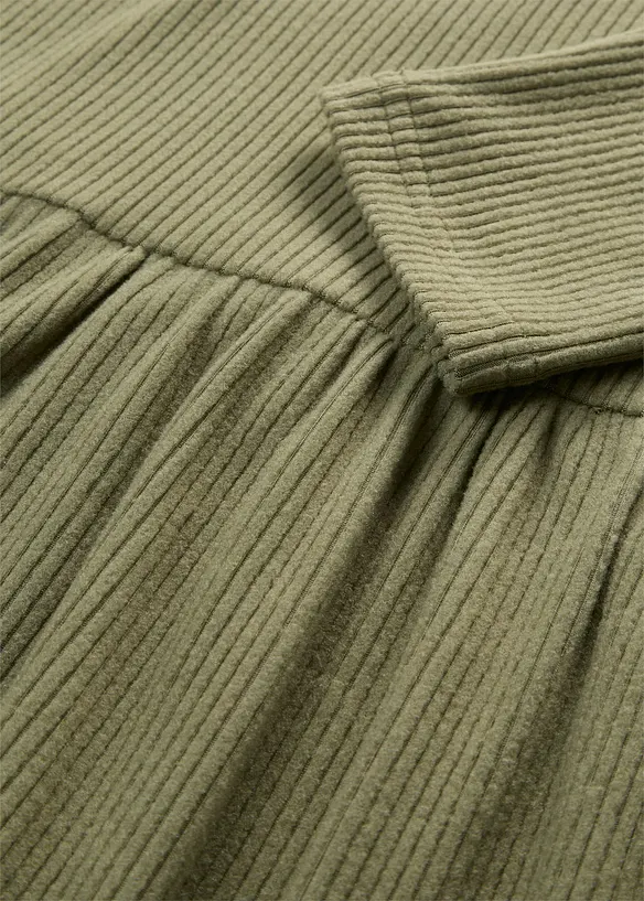 Ripp-Midikleid mit Stretch, bonprix