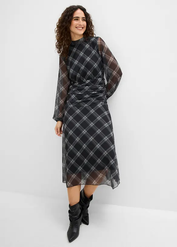 Jerseykleid aus feinem Mesh, bonprix