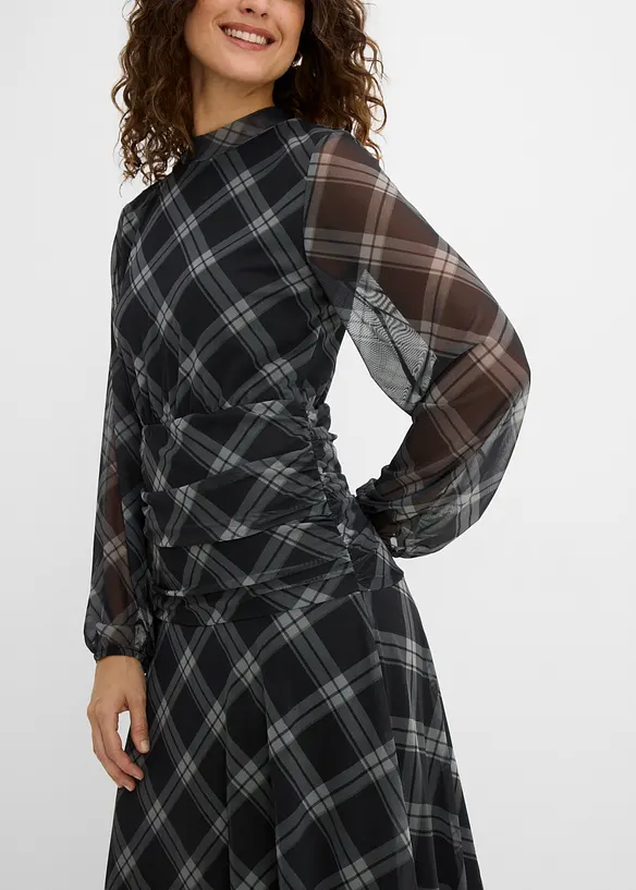 Jerseykleid aus feinem Mesh, bonprix