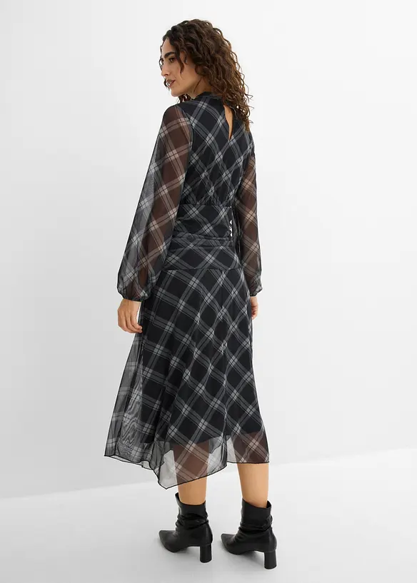 Jerseykleid aus feinem Mesh, bonprix