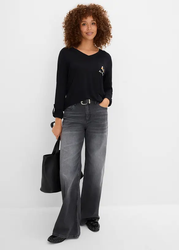Langarmshirt aus softer Viskose, bonprix