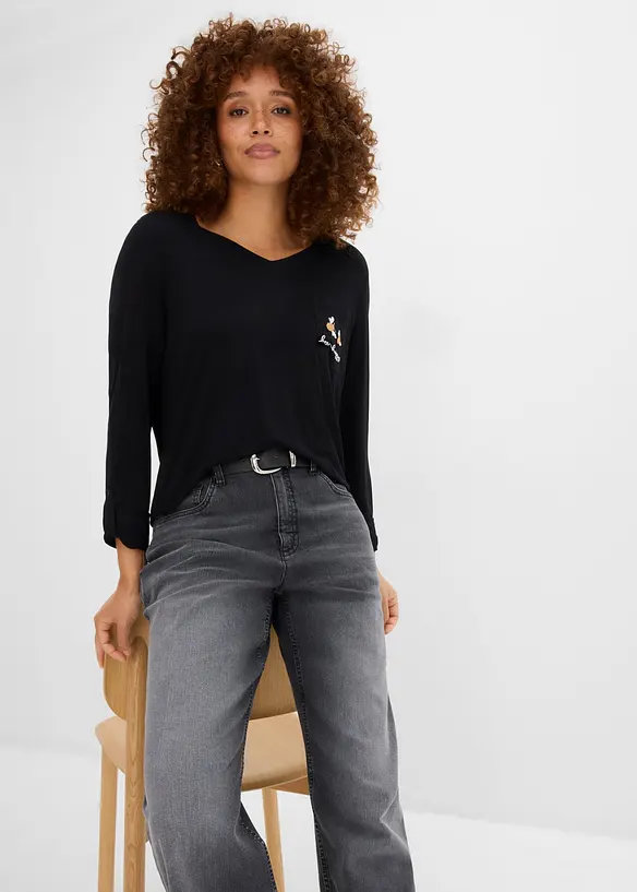 Langarmshirt aus softer Viskose, bonprix