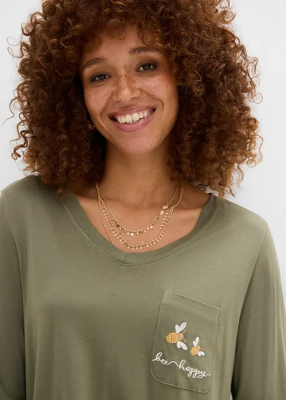 T-shirt manches longues doux, bonprix