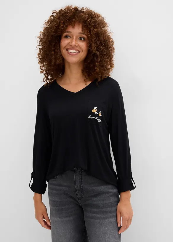Langarmshirt aus softer Viskose, bonprix