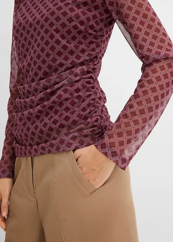 Langarmshirt aus feinem Mesh, bonprix