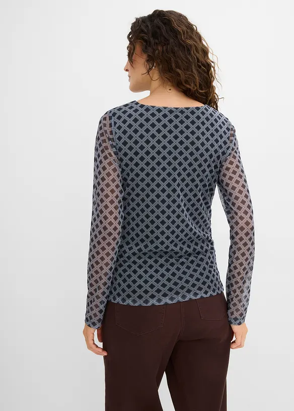 Langarmshirt aus feinem Mesh, bonprix