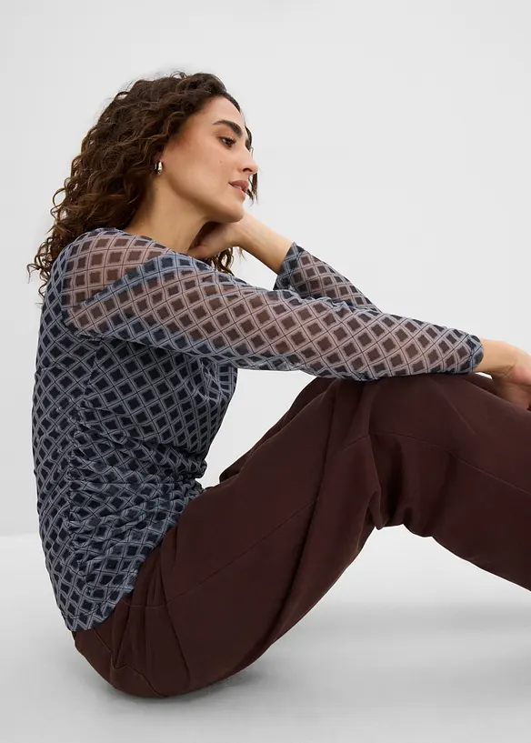 Langarmshirt aus feinem Mesh, bonprix