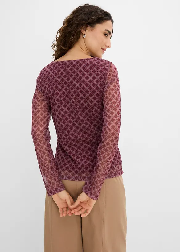 Langarmshirt aus feinem Mesh, bonprix