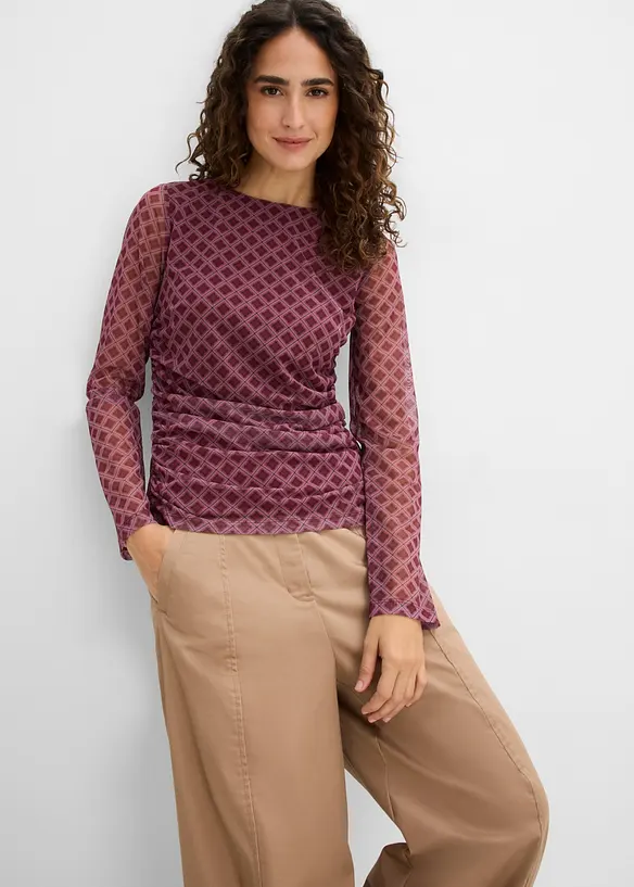 Langarmshirt aus feinem Mesh, bonprix