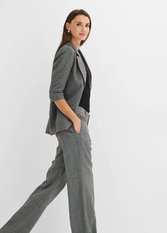 Blazer long &agrave; col tailleur, bonprix