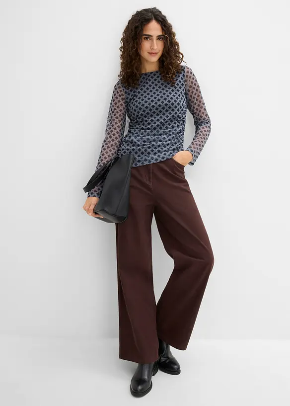 Langarmshirt aus feinem Mesh, bonprix