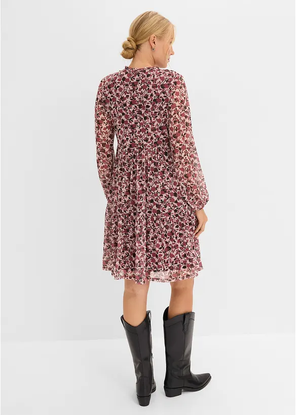 Jerseykleid aus feinem Mesh, bonprix