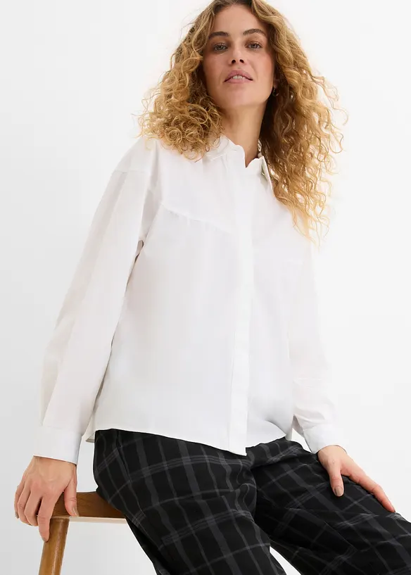 Hemdbluse aus Baumwoll-Mix, bonprix