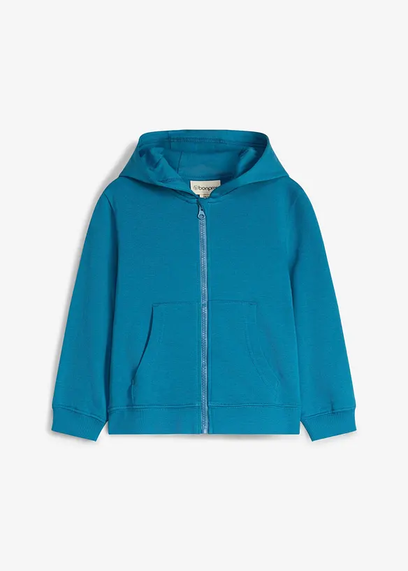 Sweat zipp&eacute; en coton &agrave; capuche, bonprix