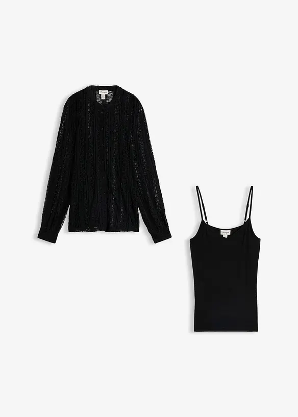 Jerseybluse mit Top (2-tlg. Set), bonprix