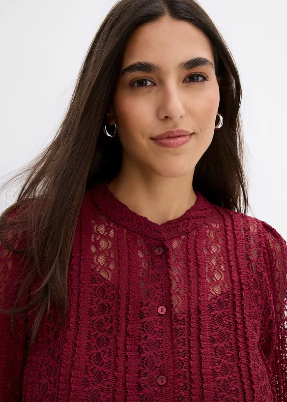 Blouse en jersey avec d&eacute;bardeur (ens. 2&nbsp;pces), bonprix