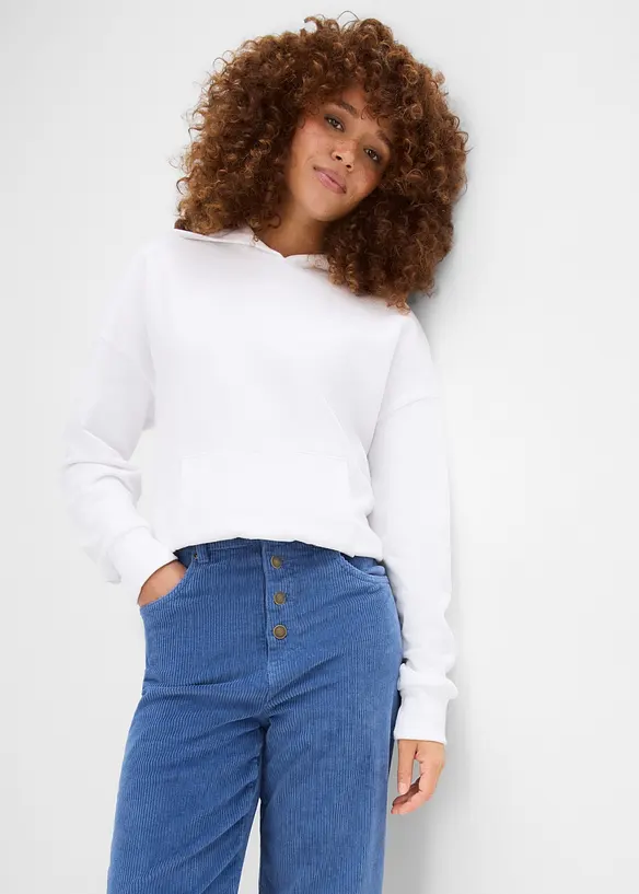 Pantalon taille haute en velours c&ocirc;tel&eacute; extensible, bonprix