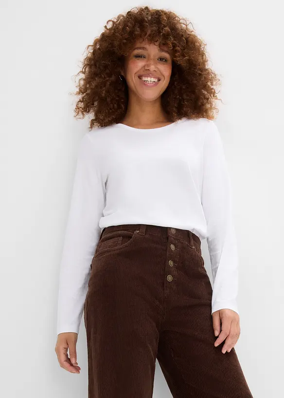 High-Waist-Cordhose aus Baumwoll-Mix, bonprix