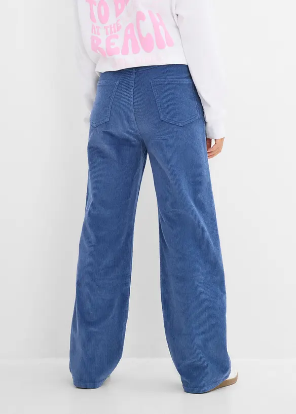 Pantalon taille haute en velours c&ocirc;tel&eacute; extensible, bonprix