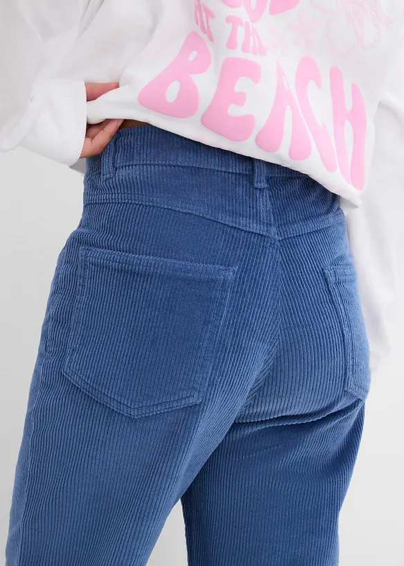 Pantalon taille haute en velours c&ocirc;tel&eacute; extensible, bonprix