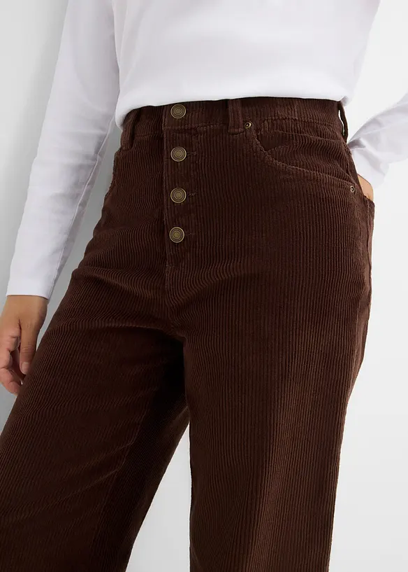 High-Waist-Cordhose aus Baumwoll-Mix, bonprix