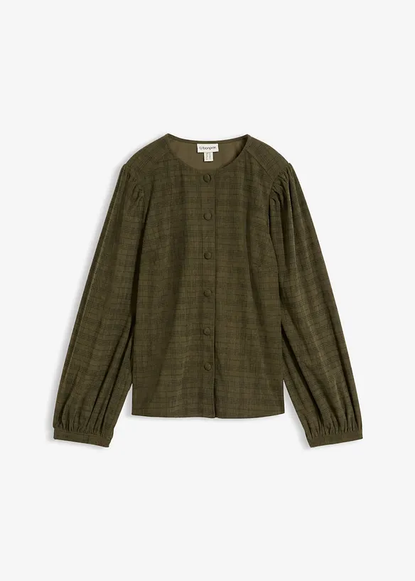 Karierte Cord-Bluse, bonprix