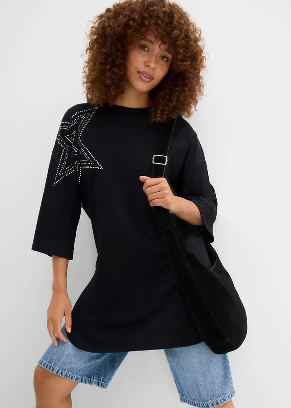 T-shirt long et oversize 100% coton, bonprix