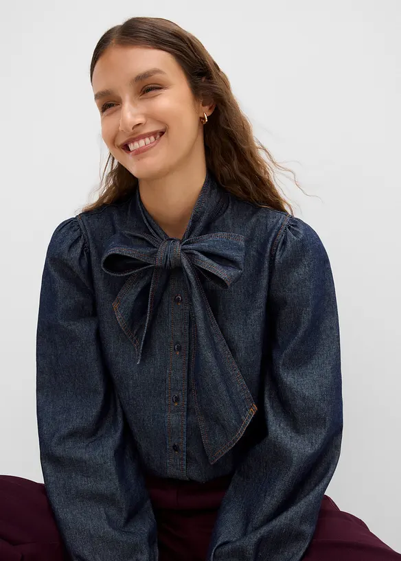 Jeansbluse aus Bio-Baumwolle, bonprix