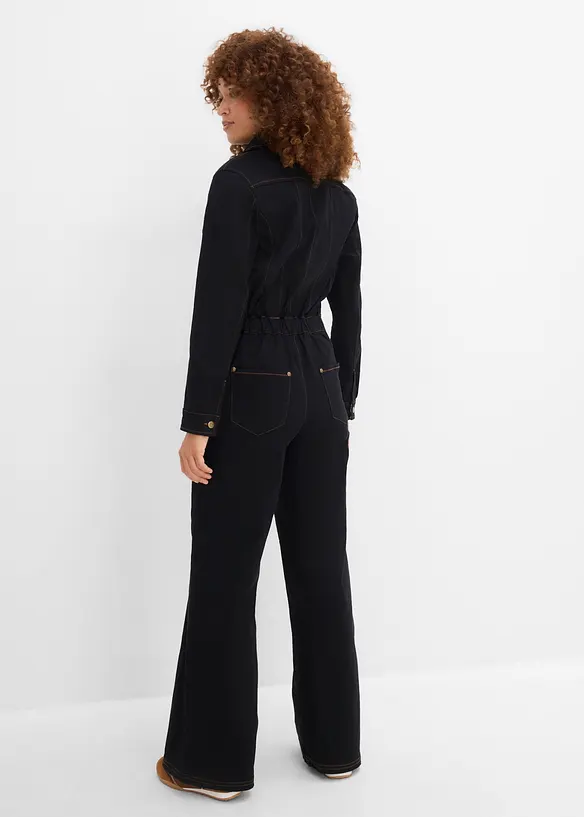 Combinaison &agrave; taille &eacute;lastiqu&eacute;e en twill de coton extensible, bonprix